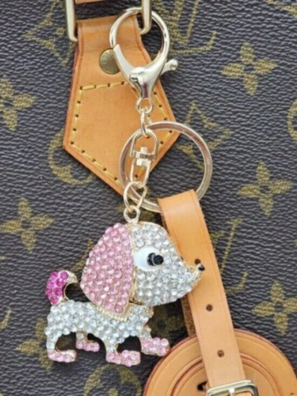 Authentic Louis Vuitton Luggage Tag with Unbranded Keycharm, Keychain